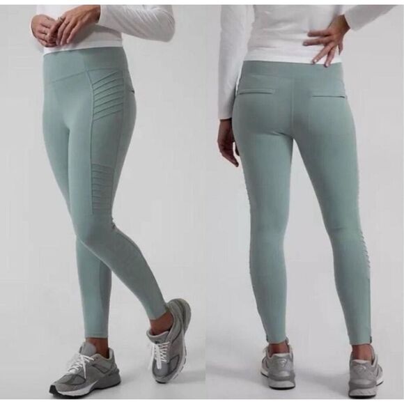 NWT‎ Athleta Delancey Moto Leggings Sage Green Size XXS Compression Active - Picture 1 of 12